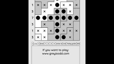 Grey is Odd - Today grids. Solution level 1 7X7 dated 07-21-2024 #logicpuzzles #logicgames  #games