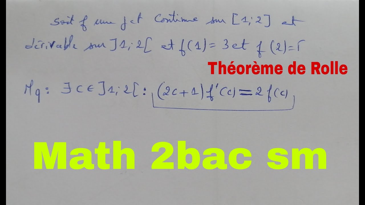 theorem de rolle....math 2bac sm