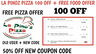 la pinoz pizza 100 off + free food offer || la pinaz pizza coupon code today 