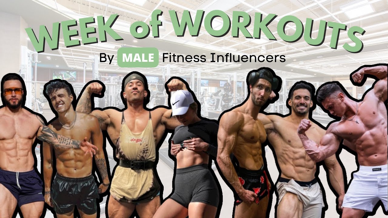 I trained like MALE FITNESS INFLUENCER'S for a WEEK!! Full workouts, voice overs, & side by sides!