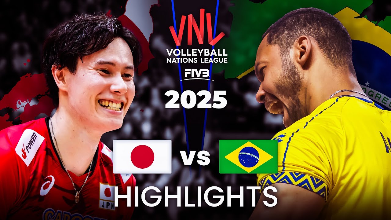 JAPAN 🇯🇵 vs BRAZIL 🇧🇷 | HIGHLIGHTS | Men's VNL 2025 - YouTube
