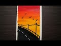 Sunset Landscape Painting for Beginners✨🏜️