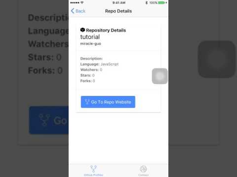 ion-github Demo on iOS (ionic 2)