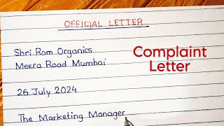 Write a complaint letter to Municipal | Official letter | Letter writing in English | Formal letter
