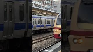 e653系Ｋ70 国鉄色　土浦駅通過