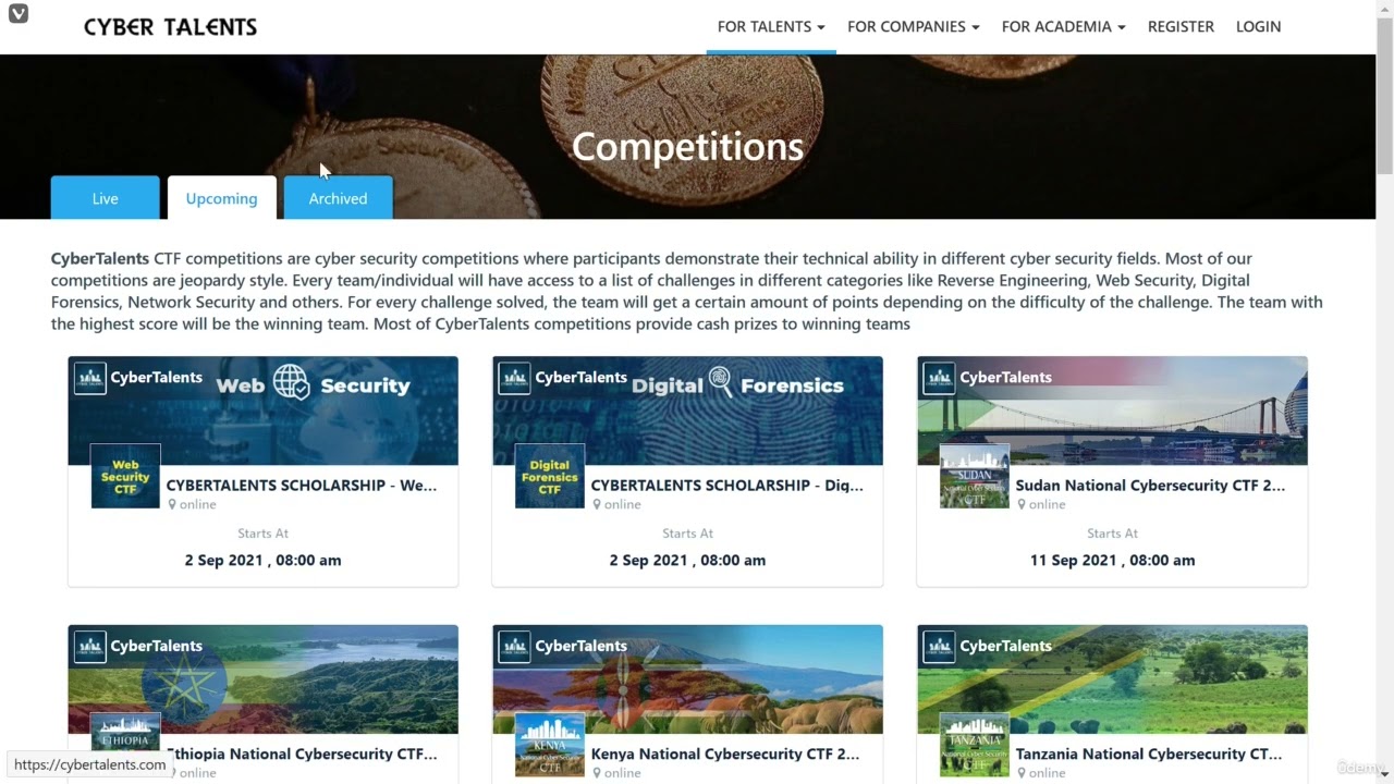 CTF 04 - CTFtime e CyberTalents
