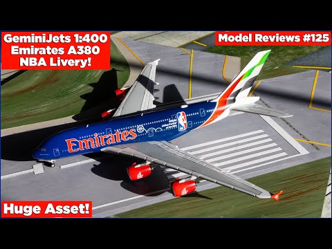 GeminiJets 1:400 Emirates A380 NBA Livery! | Model Reviews #125