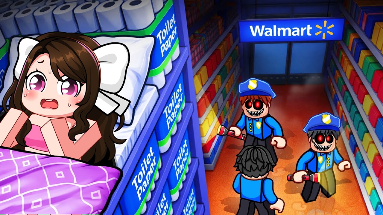 Roblox'ta Kardeşim ile 24 SAAT MARKETTE HAYATTA KALDIK !!