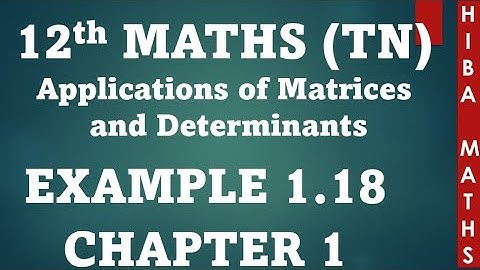 12th maths chapter 1 example 1.18 | TN samacheer hiba maths