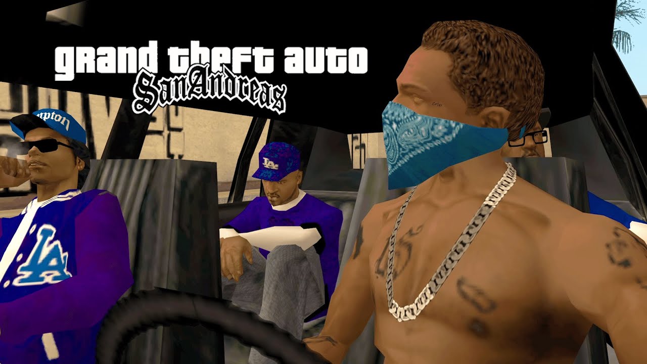 Crips vs Bloods Drive-Thru Mission in GTA San Andreas! (Real Gangs)