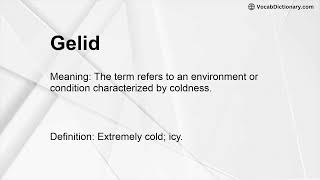 Gelid Meaning