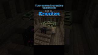 Your spawn in survival vs creative #minecraft #gaming #funny #shorts