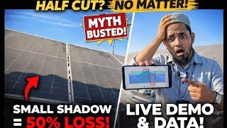 Effect of Shadow on half cut solar panels #solartips #solareducation