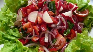Постный салат "ВИТАМИННЫЙ". Салаты рецепты быстрого приготовления.Salad Постный салат "ВИТАМИННЫЙ". Салаты рецепты быстрого приготовления.Salad