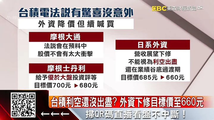 外资对法说看法分歧！台积电红翻黑收511元 @57ETFN - 天天要闻