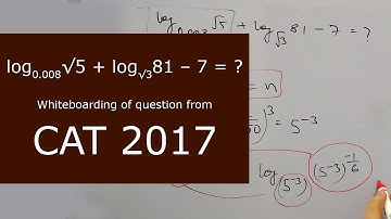 [From CAT 2017] The value of log0.008√5 + log√381 – 7 is equal to: