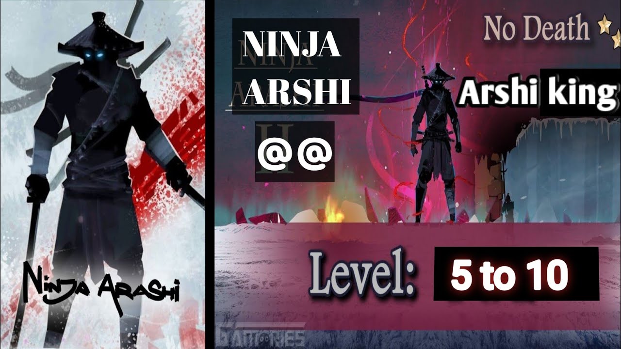 Ninja Arshi game play 5 to 10 level No death 😱.How to play ninja arshi