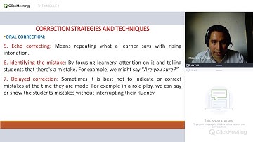 TKT CORRECTING LEARNERS AND GIVING FEEDBACK