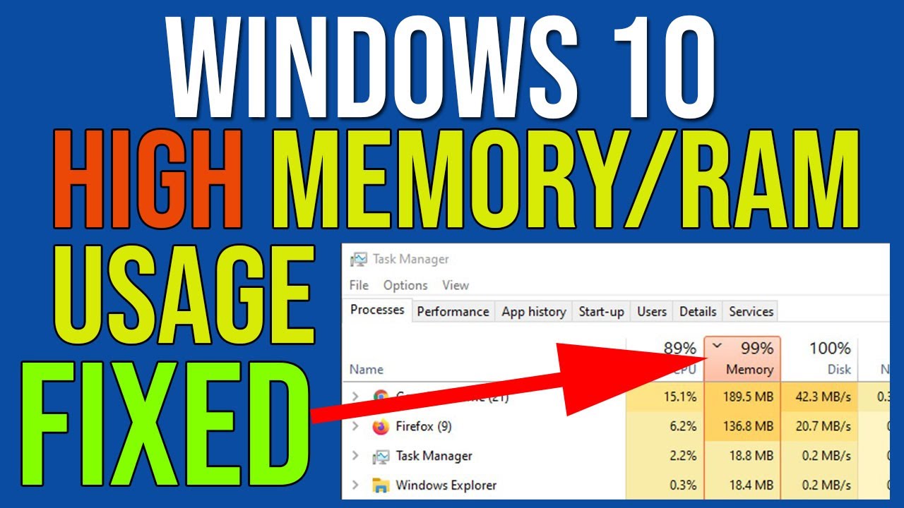 gjorde det I fare Plateau How To Fix High Memory/RAM Usage In Windows 10 in 2020 - YouTube