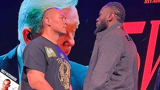 Deontay Wilder vs Zhilei Zhang FACE OFF - Both fighters come face to face for first time