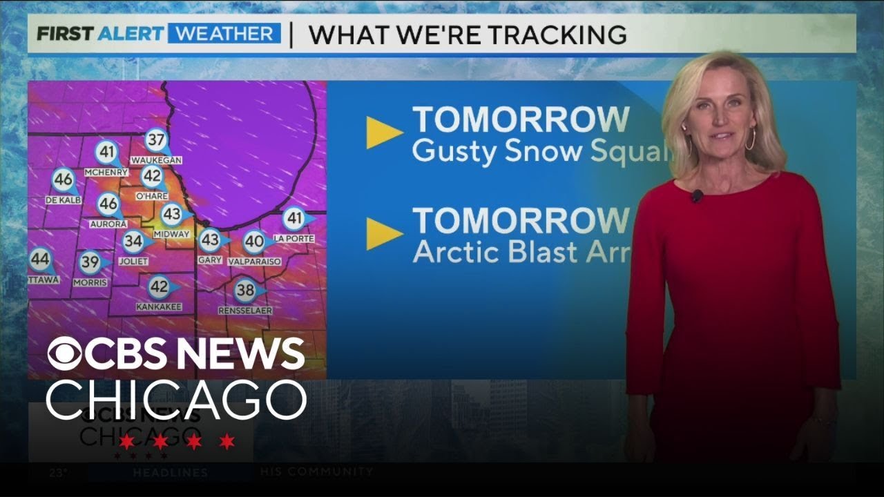Gusty snow squalls coming Wednesday in Chicago - YouTube
