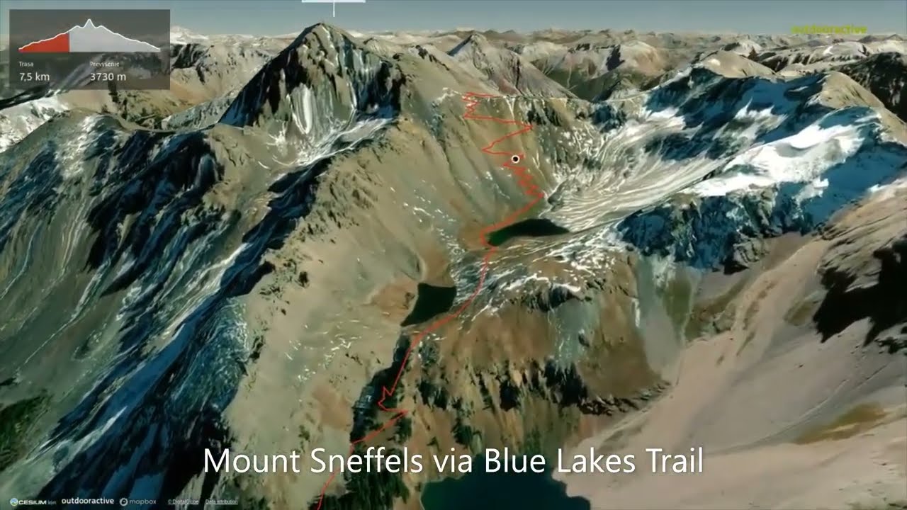 Mount Sneffels via Blue Lakes Trail ∆ hiking trails ∆ 3d-trail.com/usa/