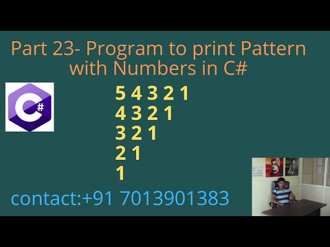 Print Pattern with Numbers in C# - Part 23