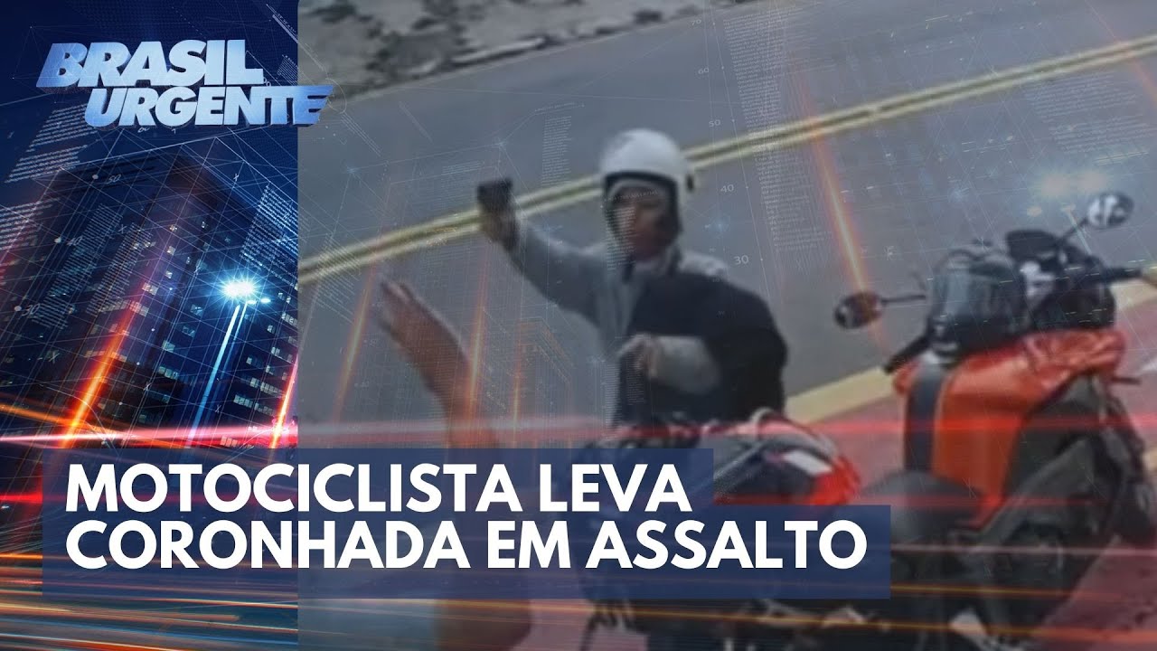 Coronhadas e capacetadas: motociclista é vítima de assalto | Brasil Urgente