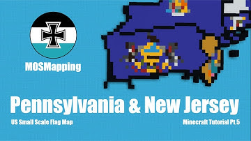 Pennsylvania & New Jersey - Small Scale US State Flag Map Minecraft Tutorial [Part 5]