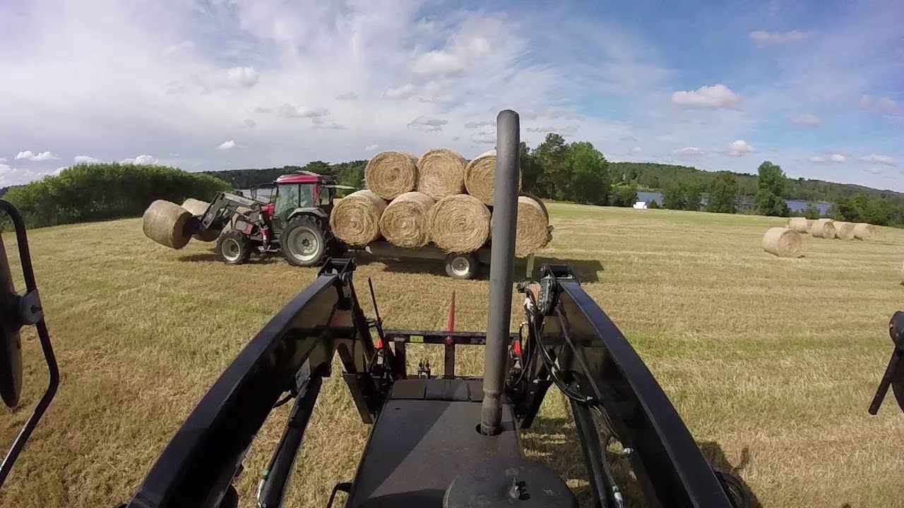 Gopro video from when I helped out driving my tractor and loading round bal...