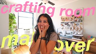 aesthetic crafting room makeover for my small business studio // city apartment makeover