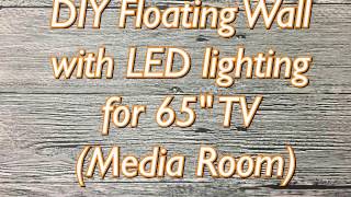 Cabrini 1.2 Floating Wall Theater Entertainment Center in Black Gloss and Black Matte My DIY Floating Wall with LED Setup for 65
