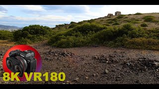 ANCIENT SILVER MINE RUINS and giant slag hill of the Lavrio Mine in southern GREECE 8K 4K VR180 3D