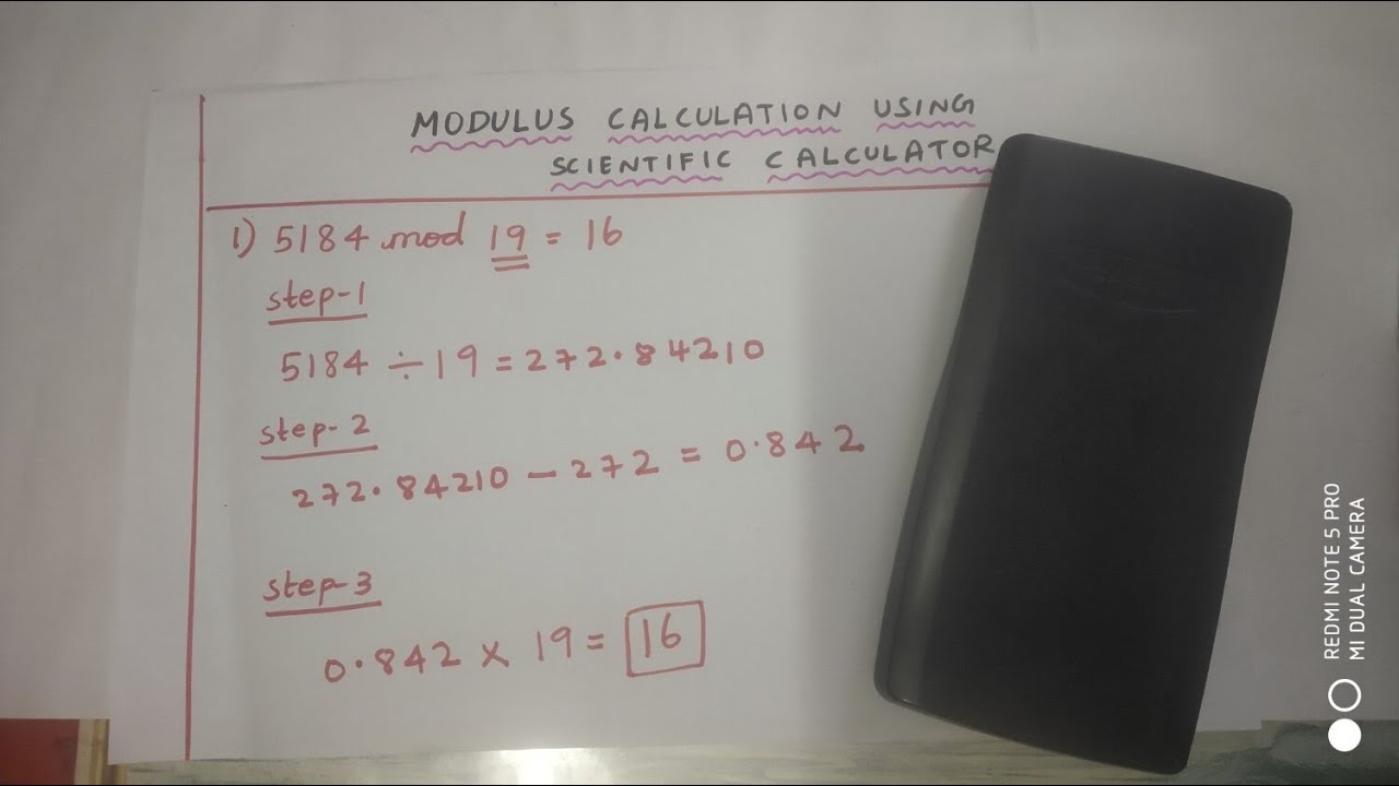 Modulus calculation using scientific calculator - YouTube
