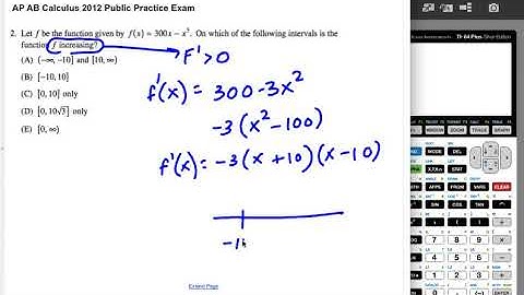 AP AB Calculus 2012 Multiple-Choice 2