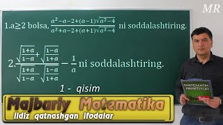 Lldiz Qatnashgan Ifodalar (1-qism) . Abituriyent -2021. Majburiy Fanlar. Matematika . Lldiz Qatnashgan Ifodalar (1-qism) . Abituriyent -2021. Majburiy Fanlar. Matematika .