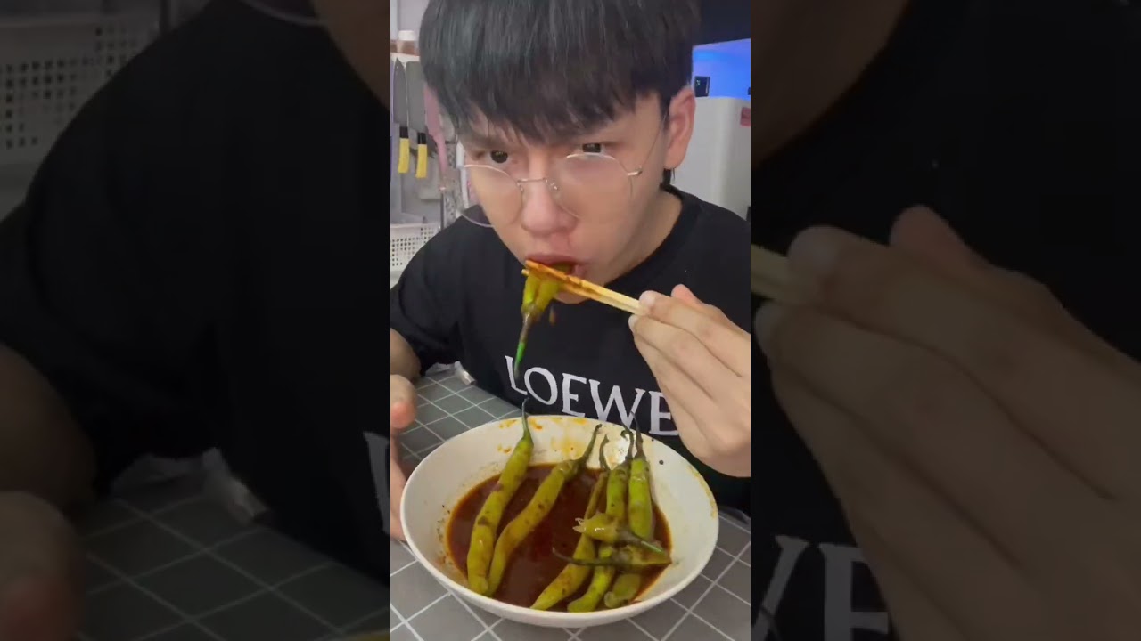 กินพริกยาวแบบจีน 🌶️  #พริกจีน #กินโชว์
