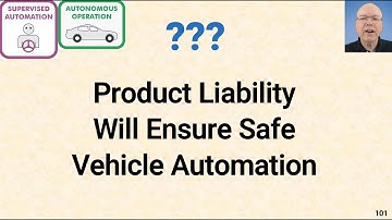 L143-101 Truth or Myth? -- Product Liability Will Ensure Safe Vehicle Automation