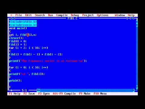fibonacci series program in c