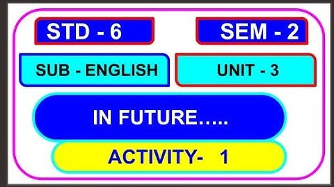 std 6 || English || sem 2 || unit 3 ||  chapter 3 || activity 1 || activity 1 || IN FUTURE