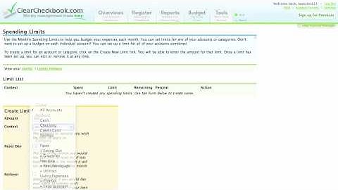 Budgets and Spending Limits - ClearCheckbook Money Management