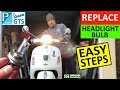 How to replace Headlight Bulb on Vespa GTS - Vespa GTS Headlight Bulb replacement is a PAIN