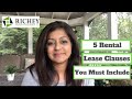 Landlord Tenant Lease Agreement Essentials - 5 KEY LEASE CLAUSES You must Include!