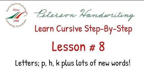Learn Cursive Step-By-Step Lesson # 8