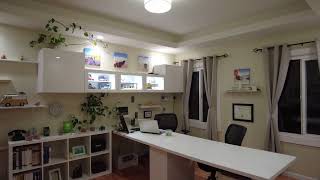 Home Office Remodeling, Raise Ceiling Height, Tray Ceiling 家庭办公室改造前后对比