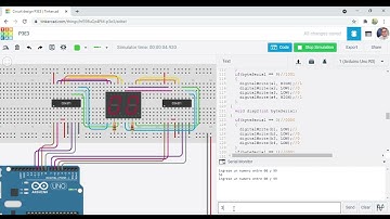 Practica 3 Evaluacion 3 - mostrar 2 digitos en displays de 7 segmentos usando el monitor serial