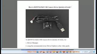 at forstå Ledsager agitation DOWNLOAD USB Camera Driver for Windows 11/10/8/7 - YouTube