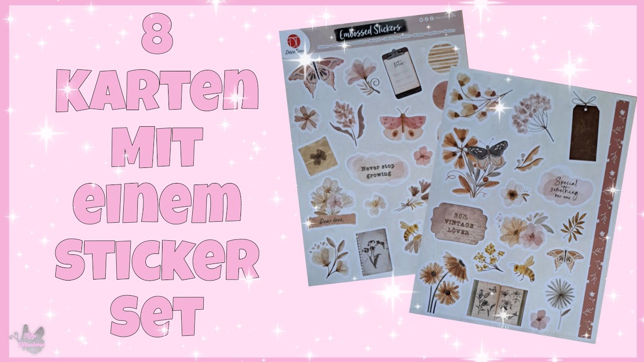 💕 8 Karten mit einem Sticker Set 💕 von Action - YouTube