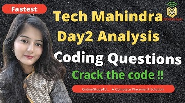Tech mahindra off campus coding problem solved with complete explanation
