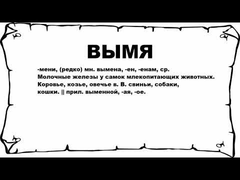 ВЫМЯ - что